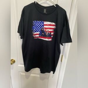 Gildan Black Tee with Patriotic Graphic